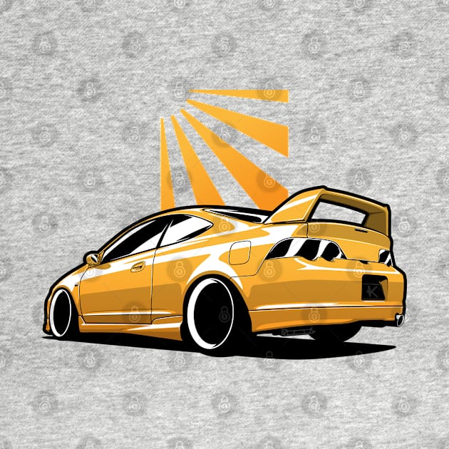 Yellow Integra DC5 Type R by KaroCars